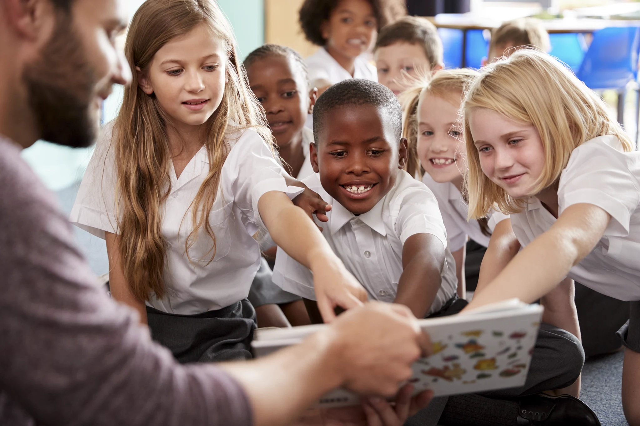 children enjoying in a classroom